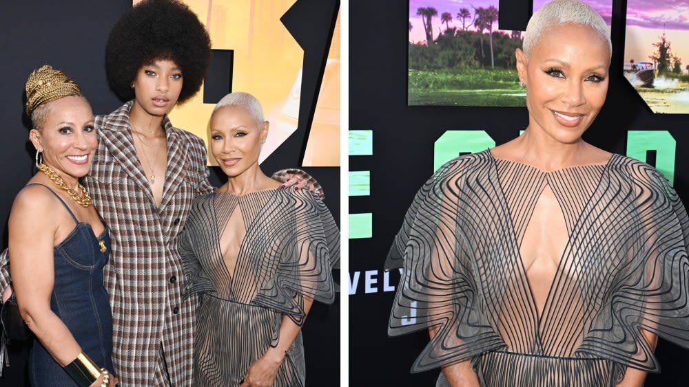 ...Fluidity in See-through Iris Van Herpen Dress for ‘Bad Boys: Ride or Die’ Premiere With Mom in Chanel and Daughter ...