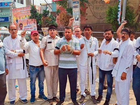 Congress protests MLA Surender Panwar’s arrest in Sonepat, says not afraid of action