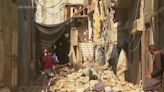 Destruction after Israeli raid at the Nur Shams refugee camp in the West Bank