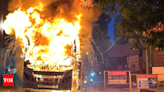 Bus catches fire in Coimbatore | Coimbatore News - Times of India