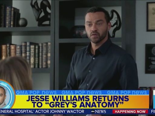 Jesse Williams reunites with 'Grey's Anatomy' star in new season of the hit medial drama