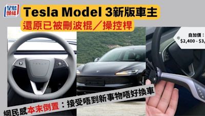 Tesla Model 3新版車主還原已被刪波棍／操控桿 網民感本末倒置：接受唔到新事物唔好換車