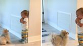 Baby boy and tiny Pomeranian are ‘always up to something’