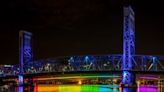 Red, white, and blue display on Acosta Bridge means no colors for ‘Pride Month’ or other events