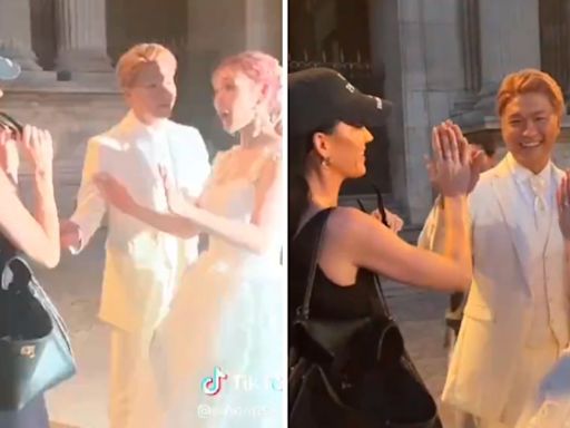 Katy Perry surpreende noiva durante sessão de fotos de casal em Paris