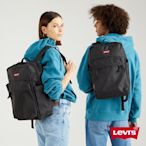 Levis 男女同款 經典後背包 / Logo刺繡布章 / 回收再造纖維 / 黑