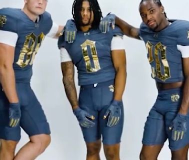 Notre Dame's new blue-gray Shamrock Series uniforms revealed