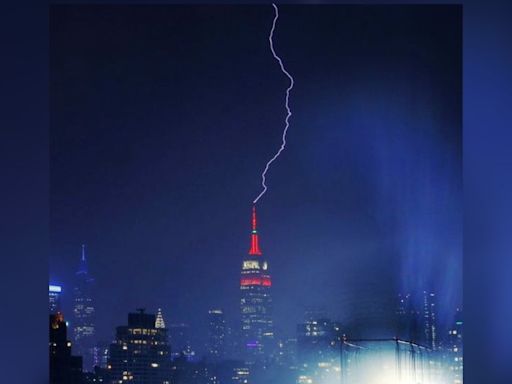 Empire State shares dramatic pic of lightning strike on building with the caption: ‘Ouch’