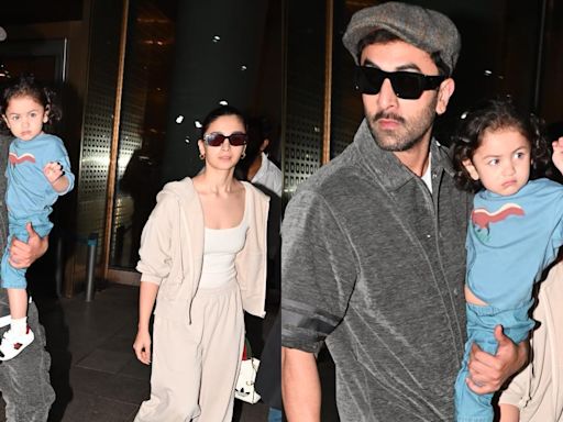 Alia Bhatt at Mumbai airport with Raha and Ranbir Kapoor