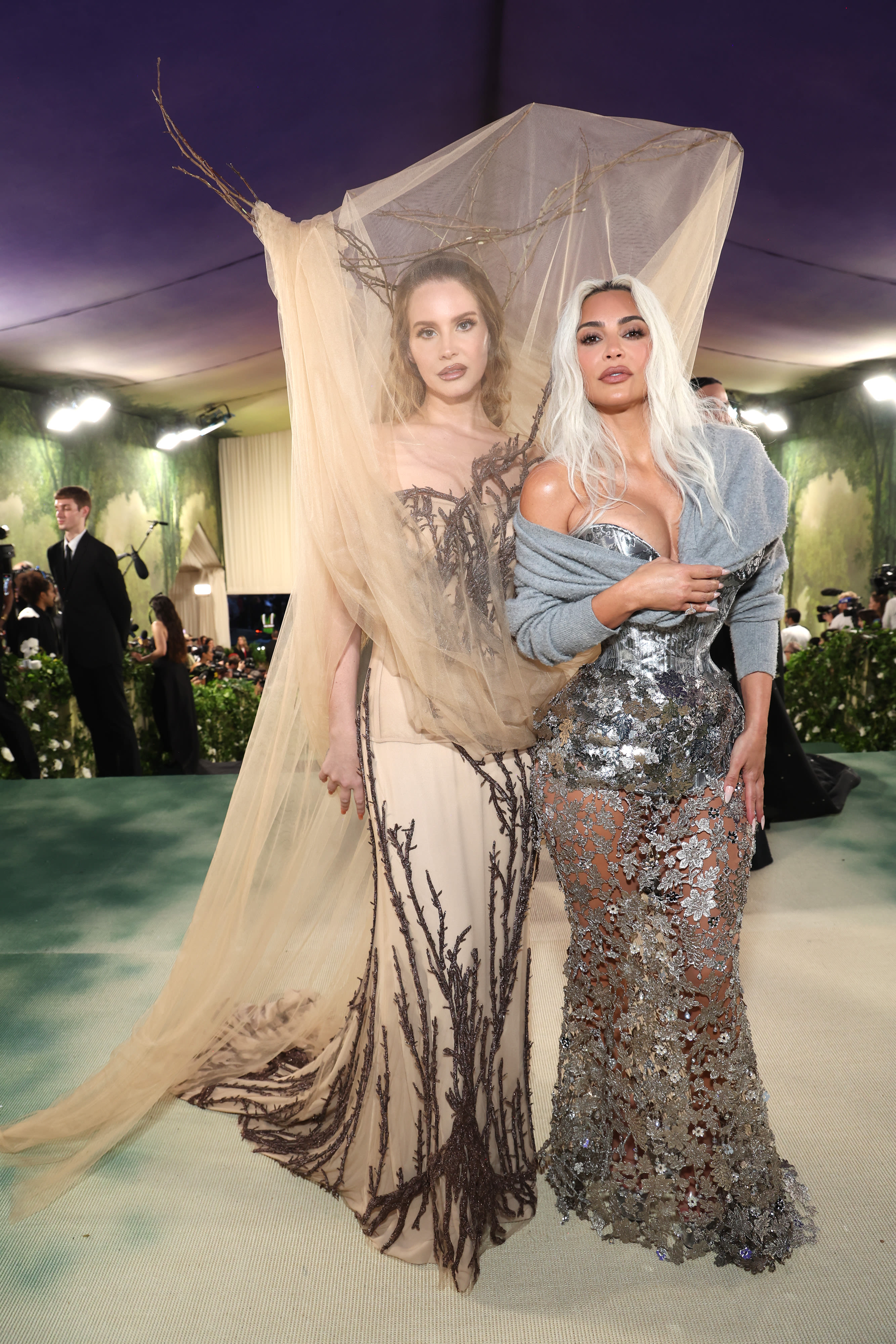 Lana del Rey Nearly Whacks Kim Kardashian in the Face With Headpiece at 2024 Met Gala