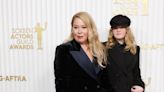 Christina Applegate carries cane with ‘FU MS’ sticker as she is accompanied by daughter at SAG Awards