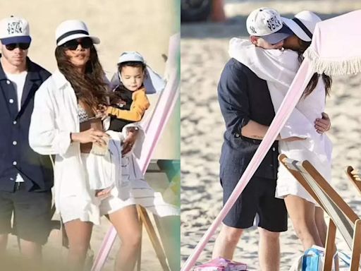 Priyanka Chopra and Nick Jonas spend mushy moments at the beach with Malti Marie, PICS go VIRAL | Hindi Movie News - Times of India