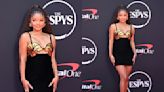 Halle Bailey Elevates the Little Black Dress With Gold Floral Bra Cups in Raisa Vanessa Look at ESPY Awards 2024