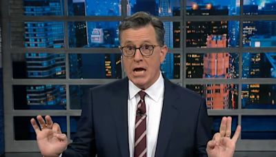 Stephen Colbert weighs in on obsession with how much older Walz looks than Harris