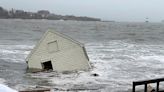 Record high tide washes away historic fishing shacks in Maine