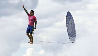 Surfer Gabriel Medina Appears to Float Mid-Air in Viral Photo Snapped at 2024 Summer Olympics