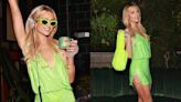 Paris Hilton Lights Up the Night in Sparkling Green Solangel Minidress at ‘After Dark’ Party
