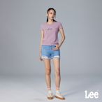 Lee 女款 抽鬚刷破牛仔短褲 中淺藍洗水