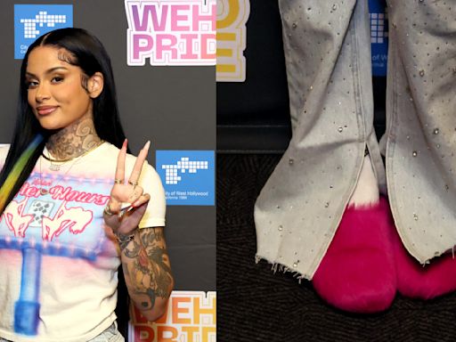 Kehlani Pops in Hot Pink Faux-Fur Mules at WeHo Pride 2024 Event Celebrating Cyndi Lauper