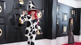 Shania Twain graces Grammys red carpet in cow-print inspired suit and hat