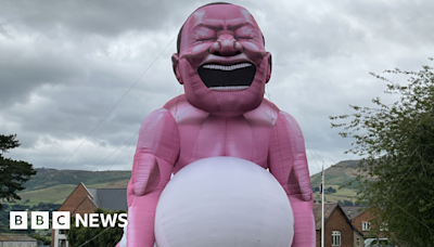 Ruthin: Locals not blown away by giant inflatable man art