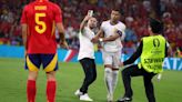 Spain vs France semi-final halted by pitch invader as Jenas fumes on BBC