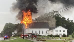 Lightning strike sparks fire, burning down 200-year-old GA church