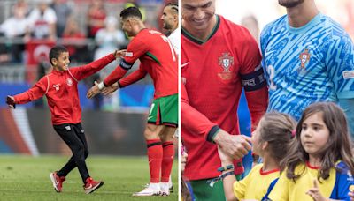 Sin goles, pero con selfies, Cristiano Ronaldo es sensación entre niños y niñas en la Eurocopa