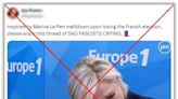 Image does not show Marine Le Pen crying after French vote