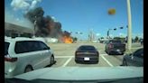 Dashcam video: Semi veers off North Texas overpass, killing truck driver in fiery crash