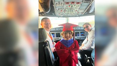 Kindergartner who missed graduation celebrates on Frontier flight, walks down aisle to cheers