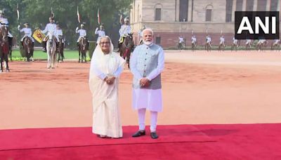 Bangladesh PM Sheikh Hasina receives grand welcome at Rashtrapati Bhavan; set to hold talks with PM Modi