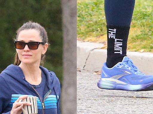 Jennifer Garner Laces Into Blue Brooks Sneakers in Los Angeles