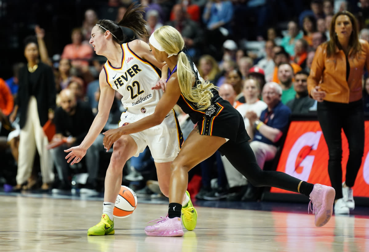 Fans All Talking About Viral Clip Of Caitlin Clark Getting Aggressively Fouled In WNBA Debut