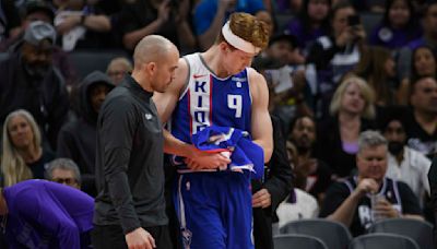 Kings guard Kevin Huerter is sidelined with injured left shoulder