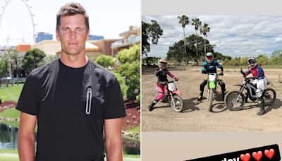 Tom Brady Enjoys an Adventurous 'Sunday Funday' with His Three Kids as They Ride Dirt Bikes in Fun Photo