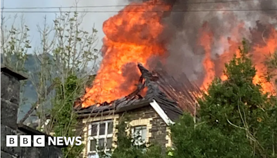 Ceredigion: Fire at ex-school used as cannabis farm reignites