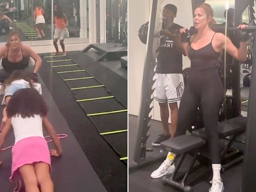 Khloé Kardashian Shows Off Fancy Footwork in Intense Workout Video Guest-Starring Daughter True