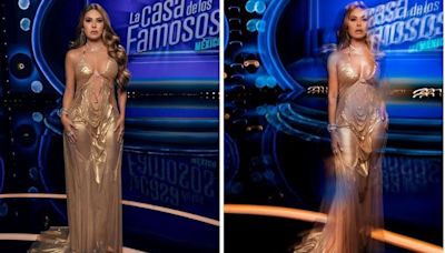 Galilea Montijo impacta con vestido dorado de efecto mojado