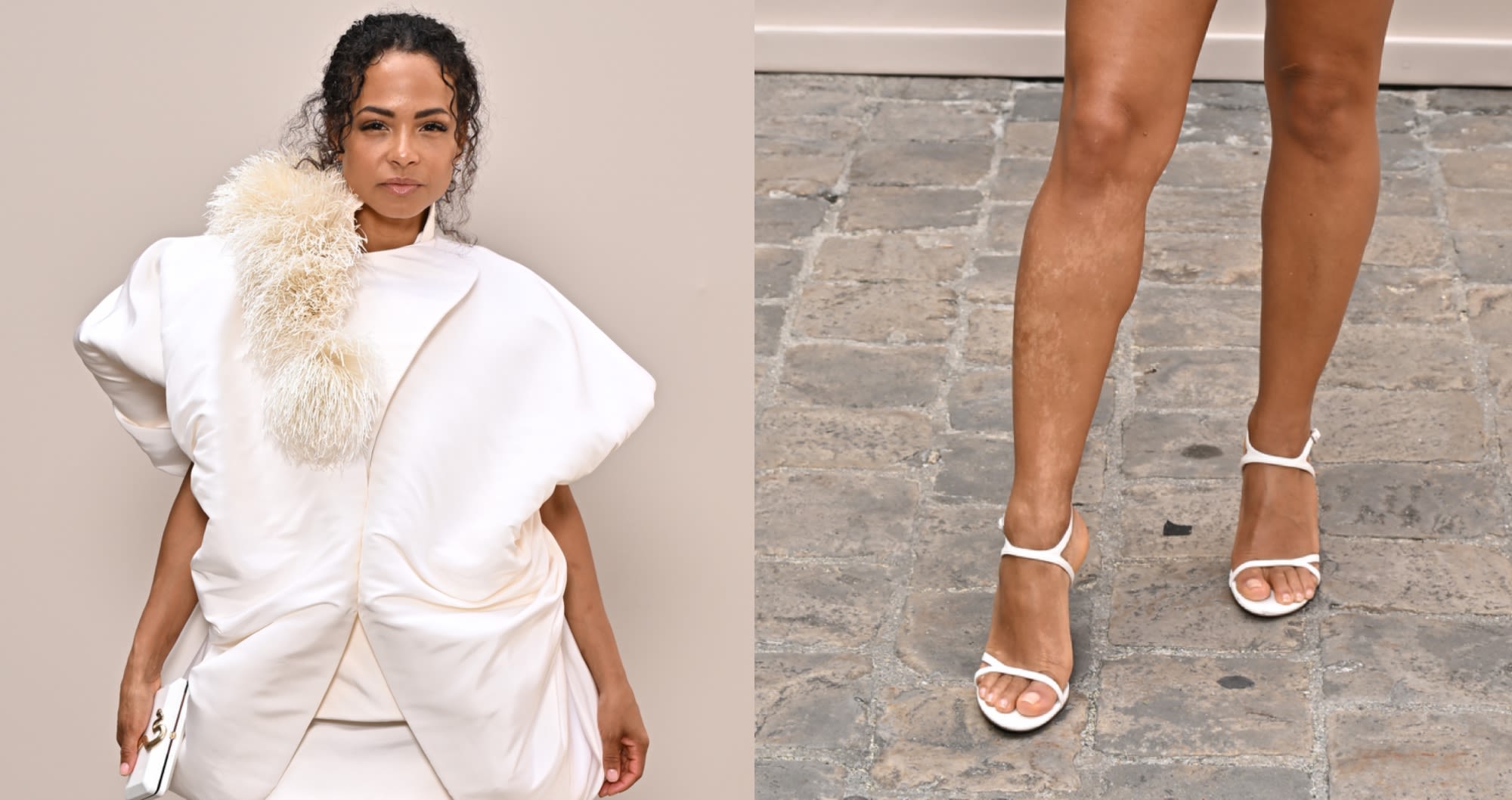 Christina Milian Gets Edgy in Strappy Sandals at Ashi Studio’s Fall Couture 2024 Show