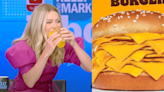 Kelly Ripa's Audience Groans In Disgust As She Eats A Burger With 20 Slices Of Cheese