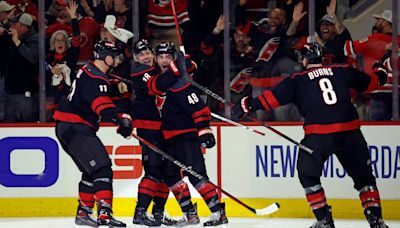 Aho, Martinook cap Hurricanes' late rally to beat the Islanders for a 2-0 playoff series lead