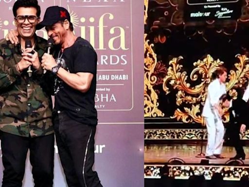 IIFA 2024: Karan Johar Touches Shah Rukh Khan's Feet As He Receives Lifetime Achievement Award; WATCH