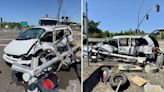 Crash with SacRT train leaves van with major damages in Rancho Cordova