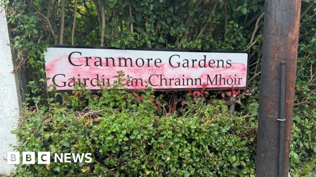 South Belfast: Bilingual street sign defaced on Cranmore Park