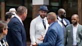 See Travis Kelce celebrate after placing his first bet at the 150th Kentucky Derby