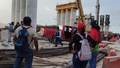 Colapsa estructura del puente del Tren Maya en Xul-Ha; deja un lesionado