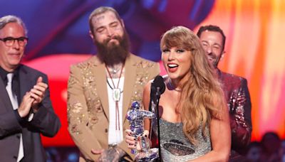 Taylor Swift thanks ‘boyfriend’ Travis Kelce at VMAs: ‘Everything that man touches turns to happiness’