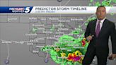 Storm chance remains tonight and tomorrow