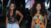 Leidy Elin arrasa com body transparente e minissaia em festival de samba com Pitel